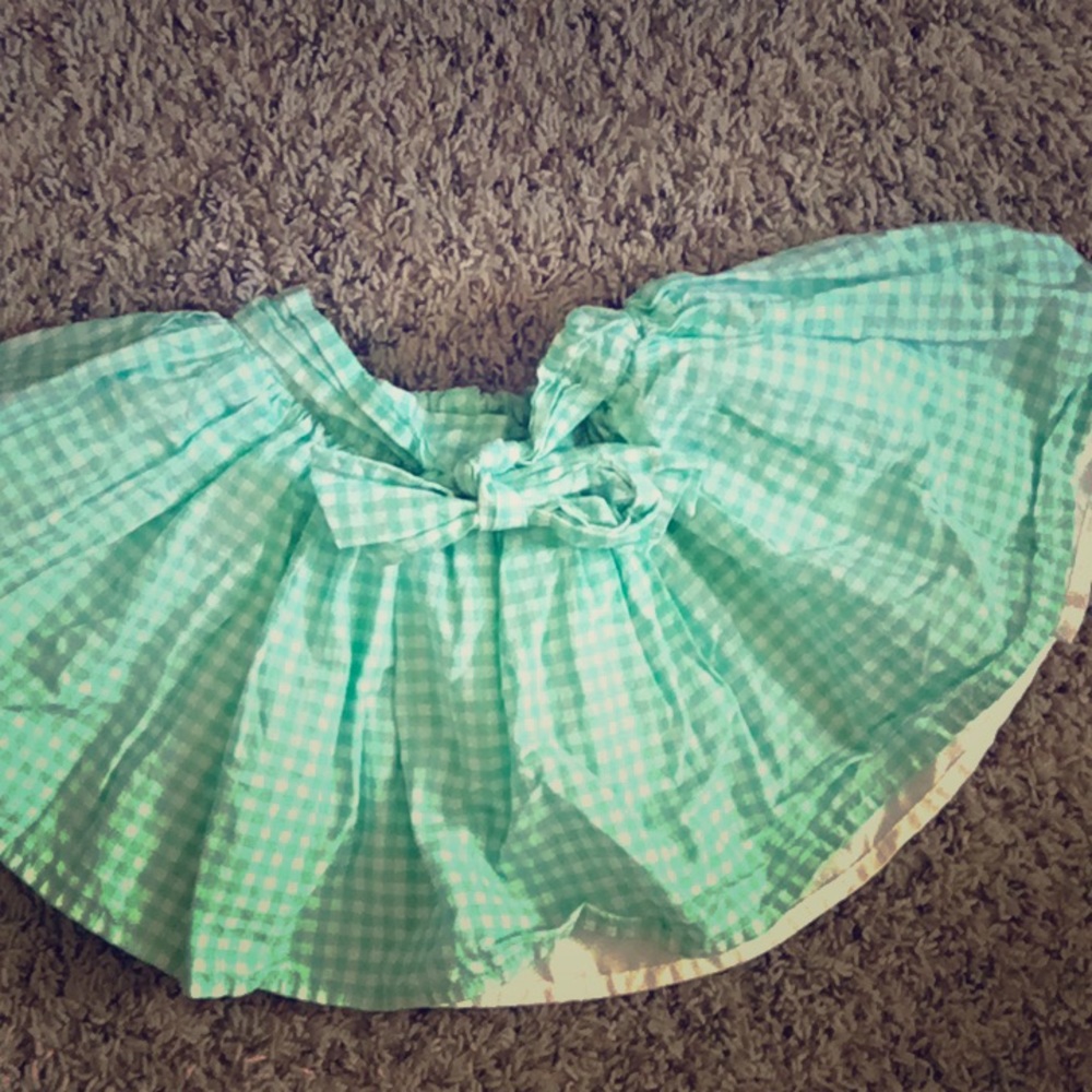 Thick and fluffy teal checker skirt